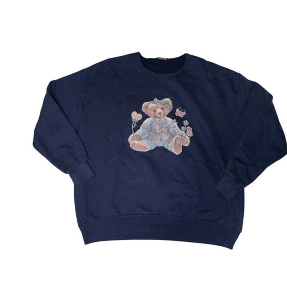 90s VTG Crewneck pullover teddy bear graphic sz XL tag missing